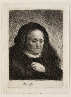 KG 03911
<br/>
Moeder Rembrandt, hand op haar borst ( B 349 )
<br/>
<em>Rembrandt (1606-1669)</em>